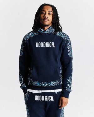 Men's Hoodrich Motif Hoodie Navy | 49726-MHKB