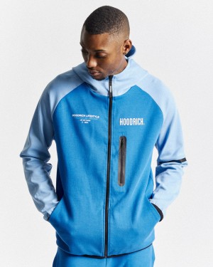 Men's Hoodrich OG Cycle Full Zip Hoodie Blue | 31640-MXSH