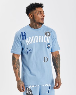 Men's Hoodrich OG Pacific V2 T Shirts Blue | 26089-QLIT