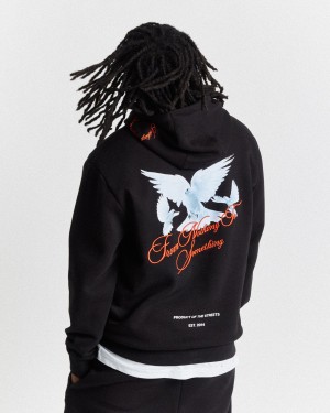 Men's Hoodrich OG Take Flight V2 Hoodie Black | 04268-UMEN