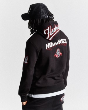 Men's Hoodrich Stadium Hoodie Black | 86243-UJBV