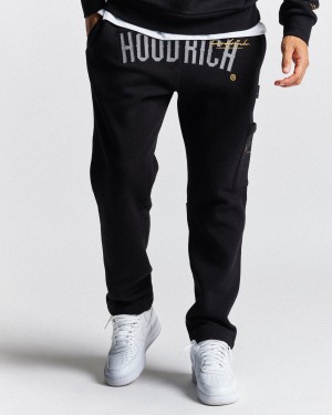 Men's Hoodrich Stature Joggers Black | 85467-KRAW