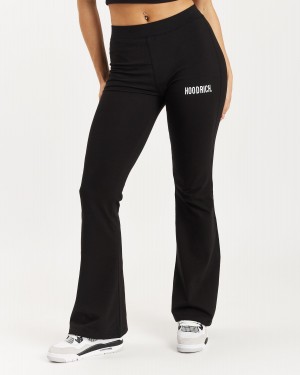 Women's Hoodrich OG Core Flared Leggings Black | 08529-GTMW