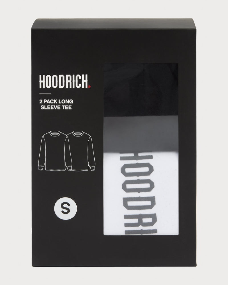 Men's Hoodrich OG Core Long Sleeve 2 pack T Shirts Black / White | 05983-ZMKG