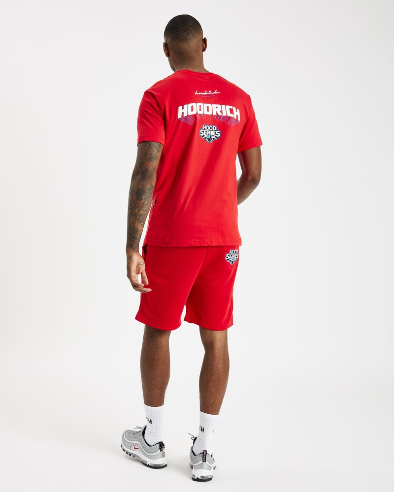 Men's Hoodrich Stadium Shorts Red | 75309-EMIZ