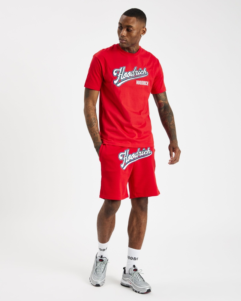 Men\'s Hoodrich Stadium Shorts Red | 75309-EMIZ