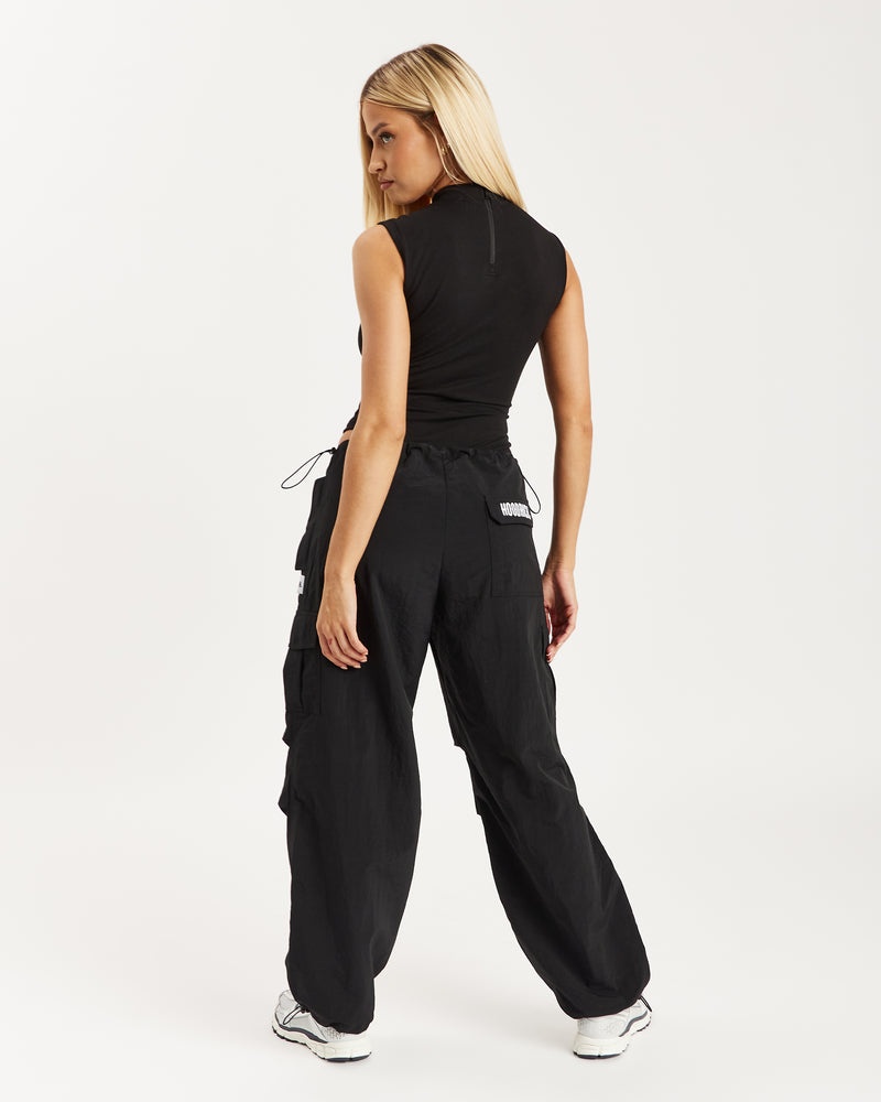 Women's Hoodrich Extent Woven Parachute Pants Black | 74189-JPTI