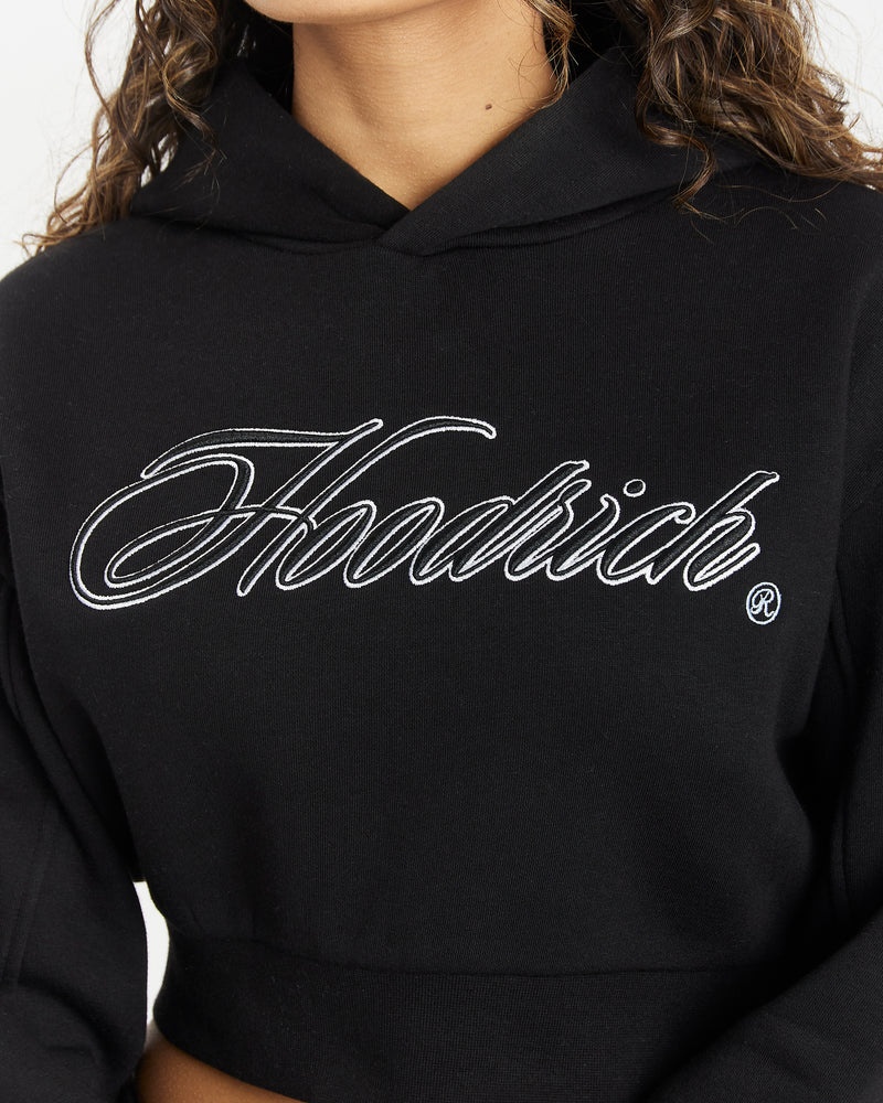 Women's Hoodrich Fortify Cropped Hoodie Black | 79481-CDOJ