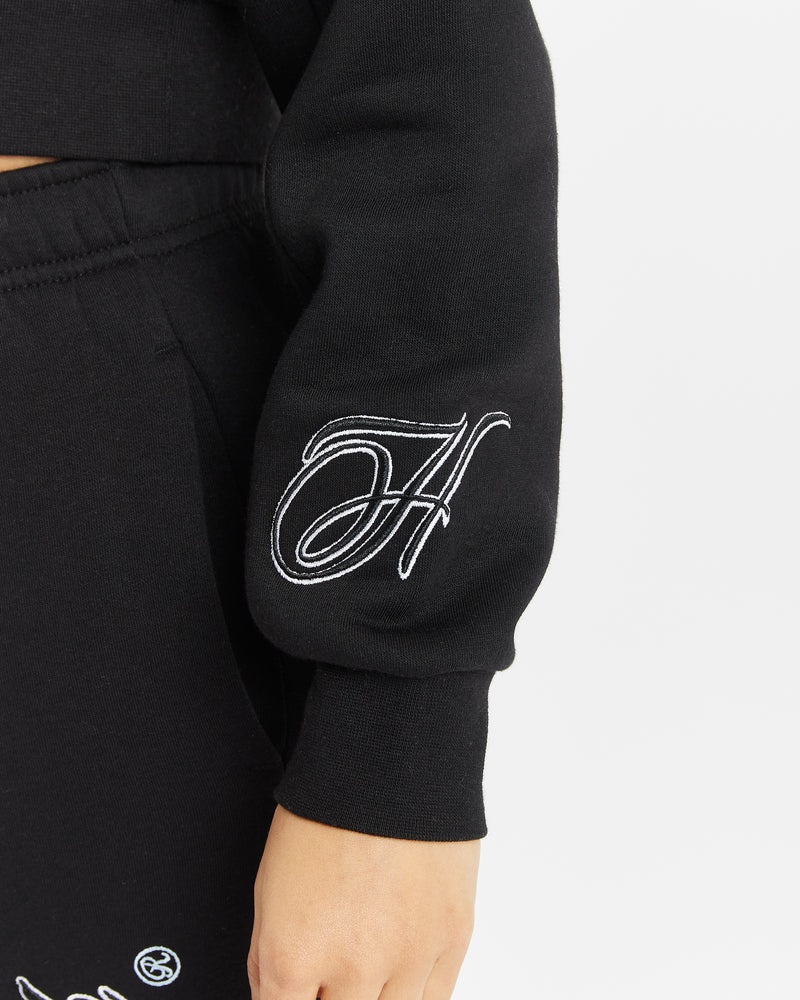 Women's Hoodrich Fortify Cropped Hoodie Black | 79481-CDOJ