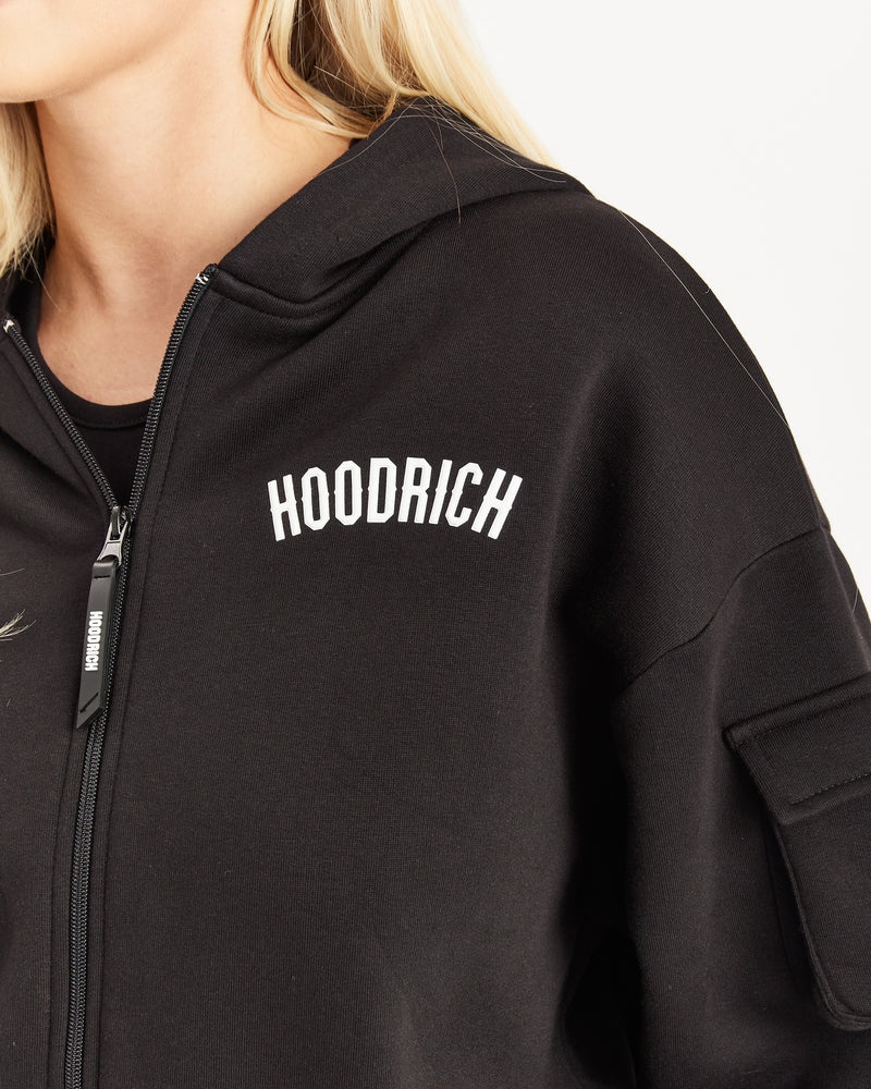 Women's Hoodrich OG Luna Full Zip Hoodie Black | 13975-TFMB